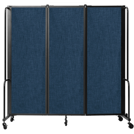 NATIONAL PUBLIC SEATING NPS Room Divider, 6' Height, 3 Sections, Blue RDB6-3PT04